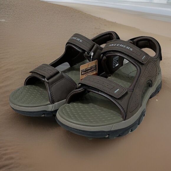 Skechers Mens Sz 13 Tresmen-Garo Open Toe Water Sandal Chocolate US NIB